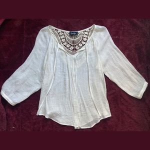 Flowy Off-White Boho Top